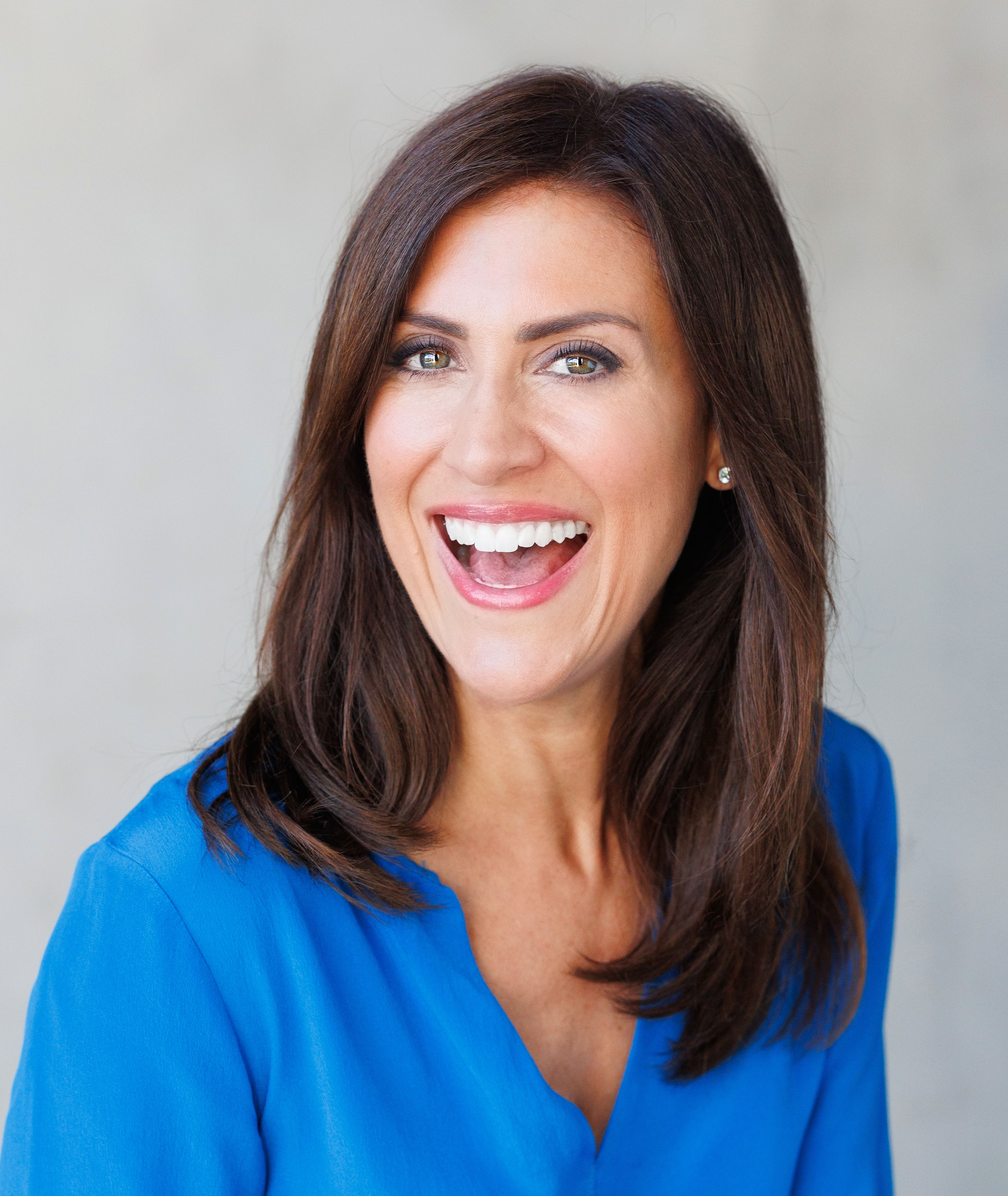 Angela DeGrazia, actor and Boesch Dental patient, smiling