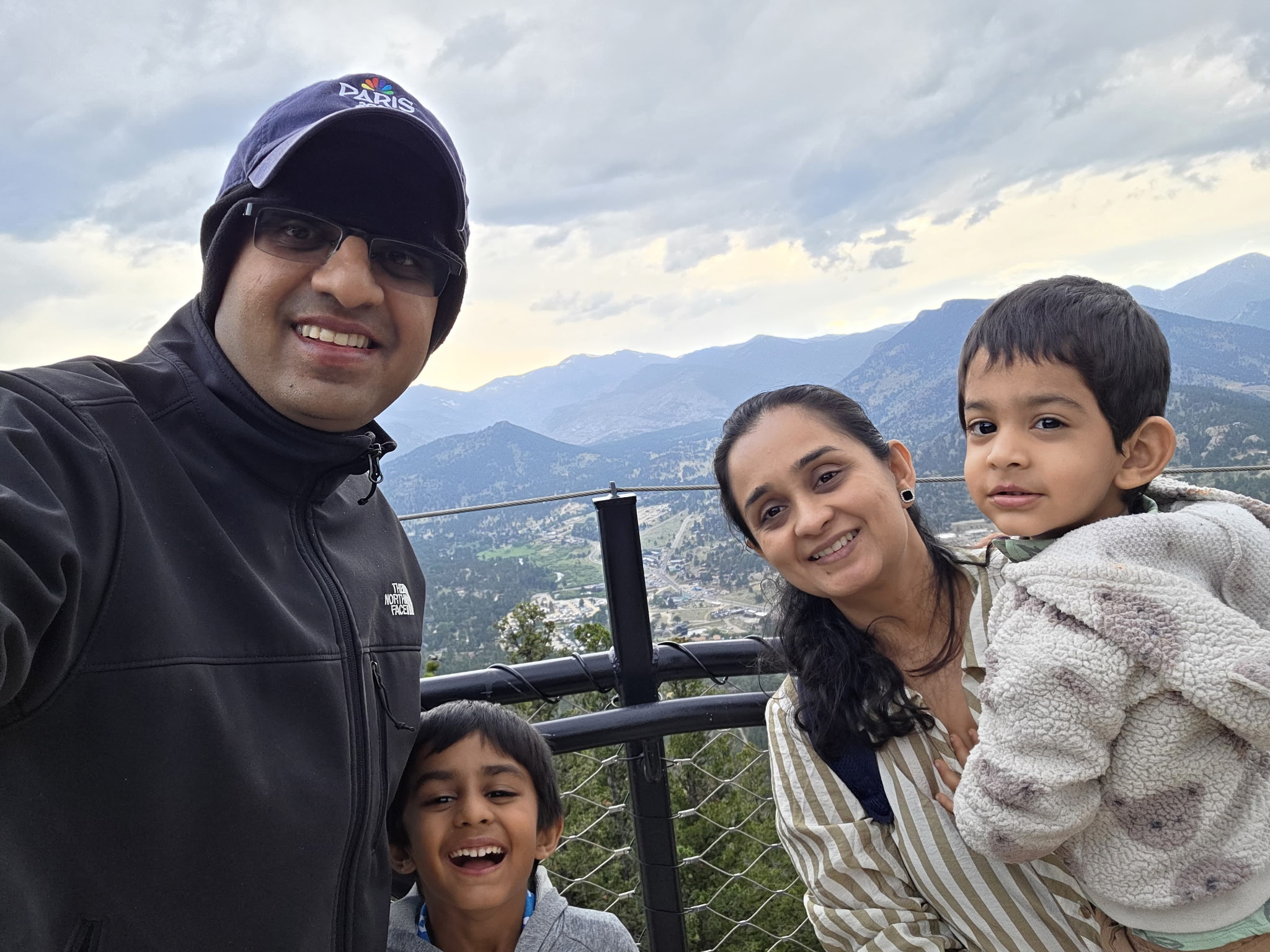 Dr. Shah with her family in the mountains