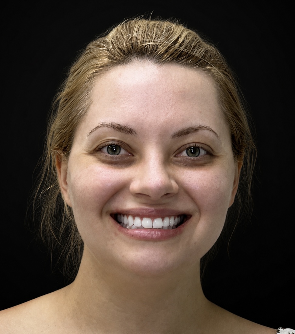 Anhelina smiling after Invisalign treatment